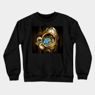 Mechanical snail with antique clock Crewneck Sweatshirt